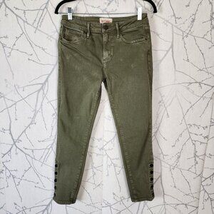 Driftwood Cotton Stretch High Rise Jackie Skinny Button Cuff Jeans